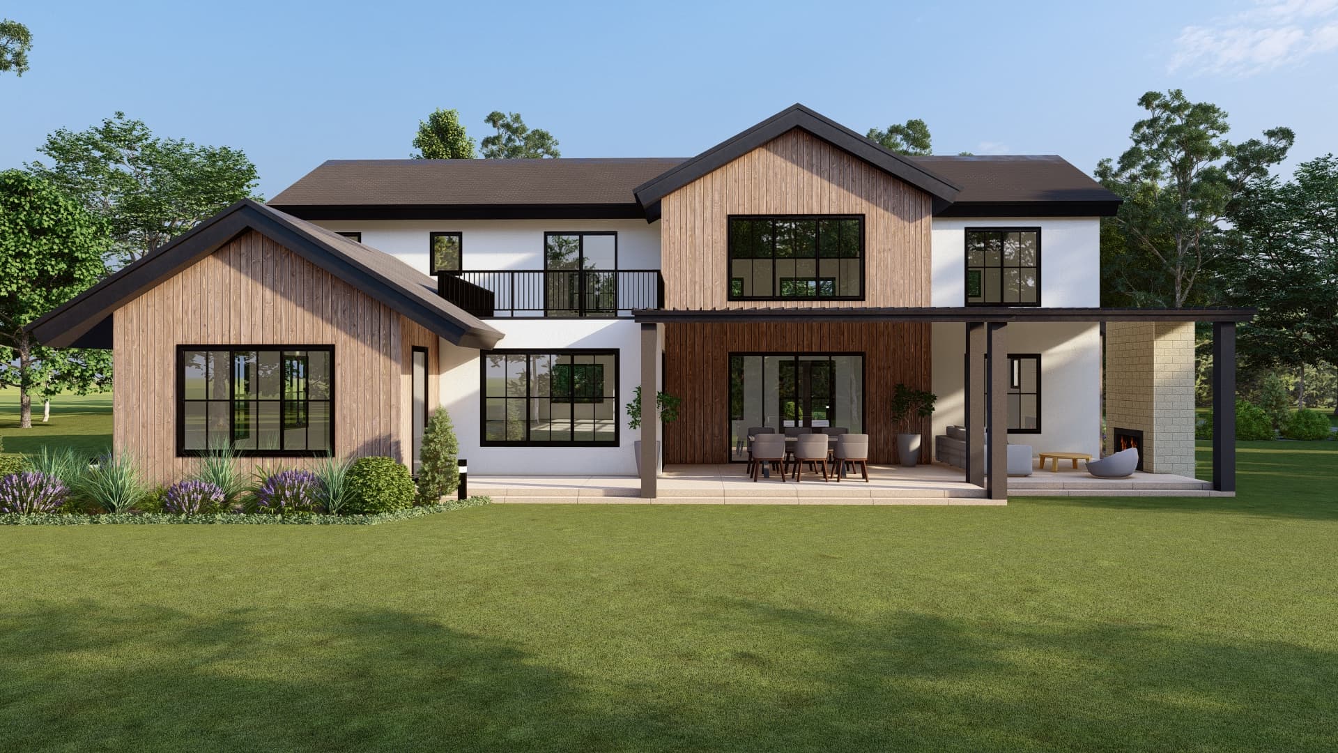 608 E Lake Dr — rear elevation rendering
