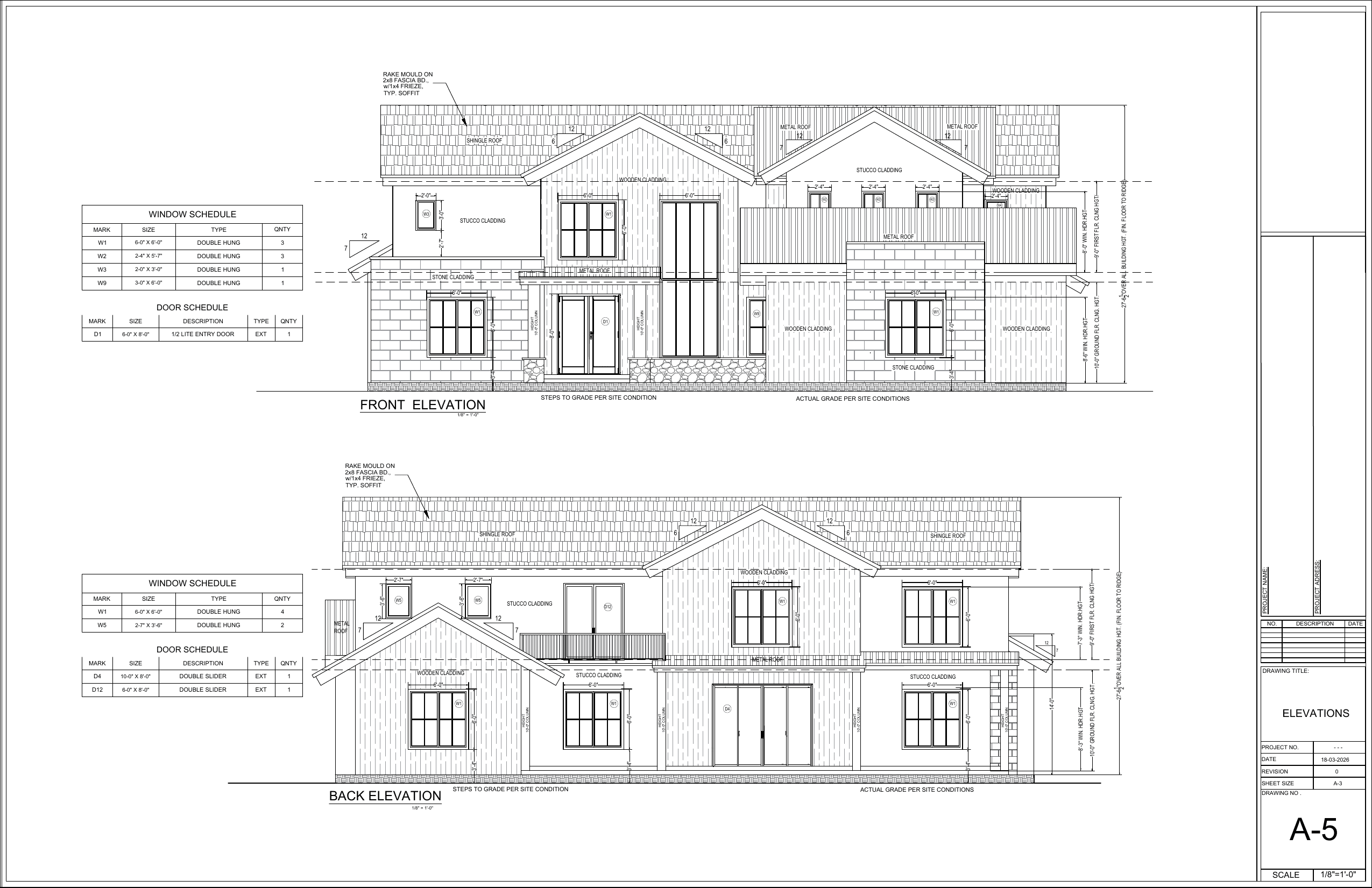 Front and back elevations — 608 E Lake Dr