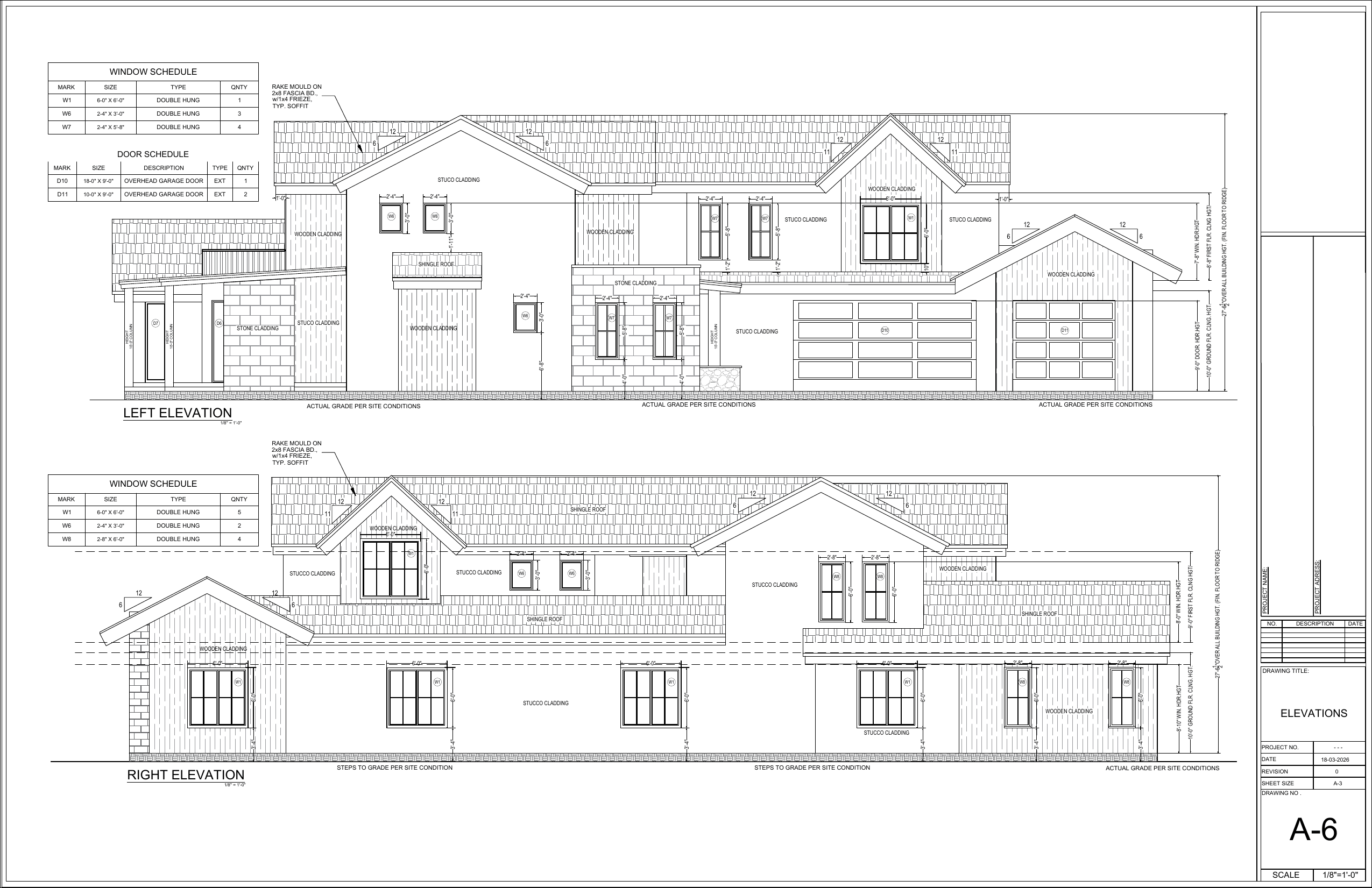Left and right elevations — 608 E Lake Dr