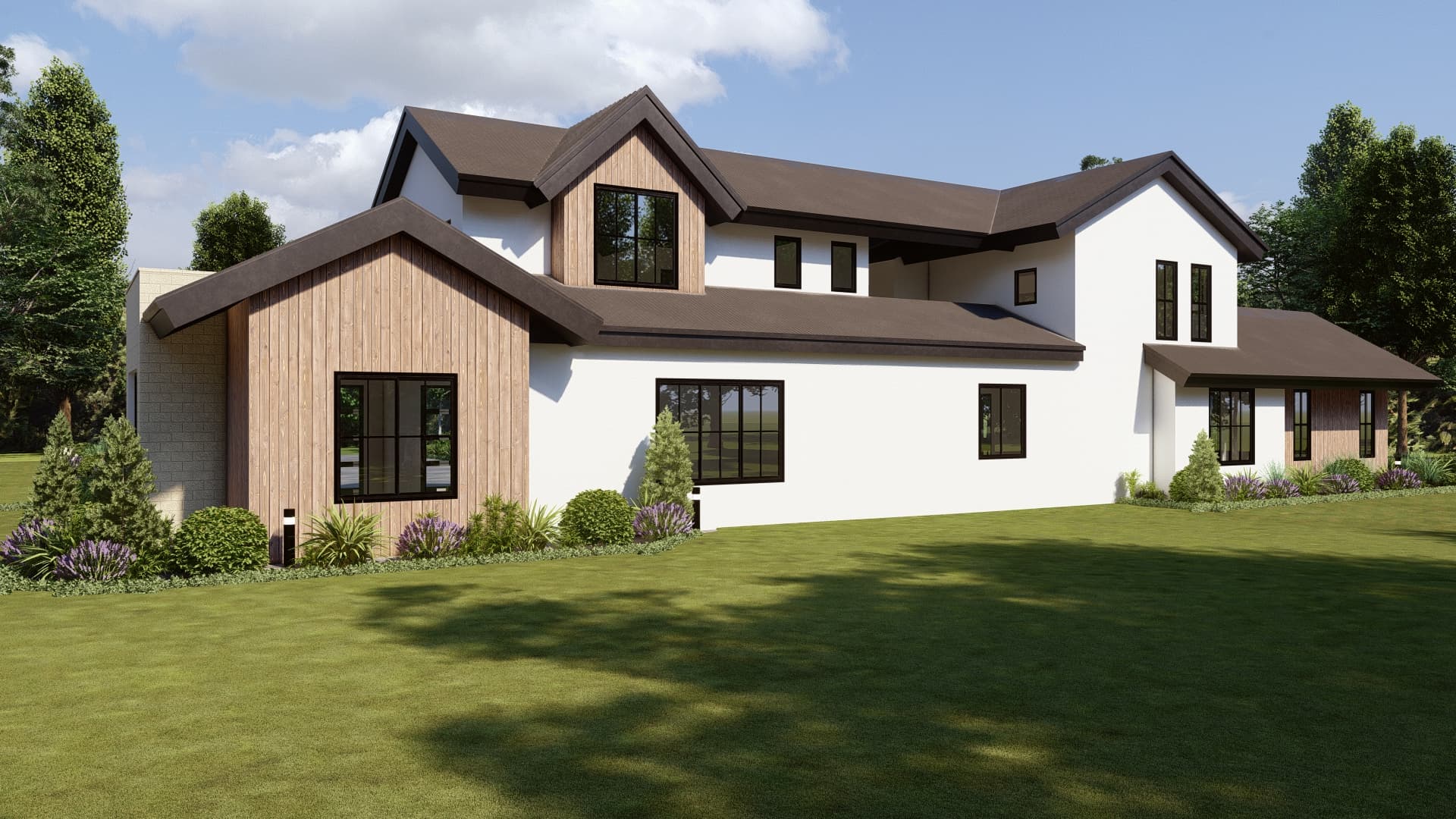 Side elevation rendering — 608 E Lake Dr