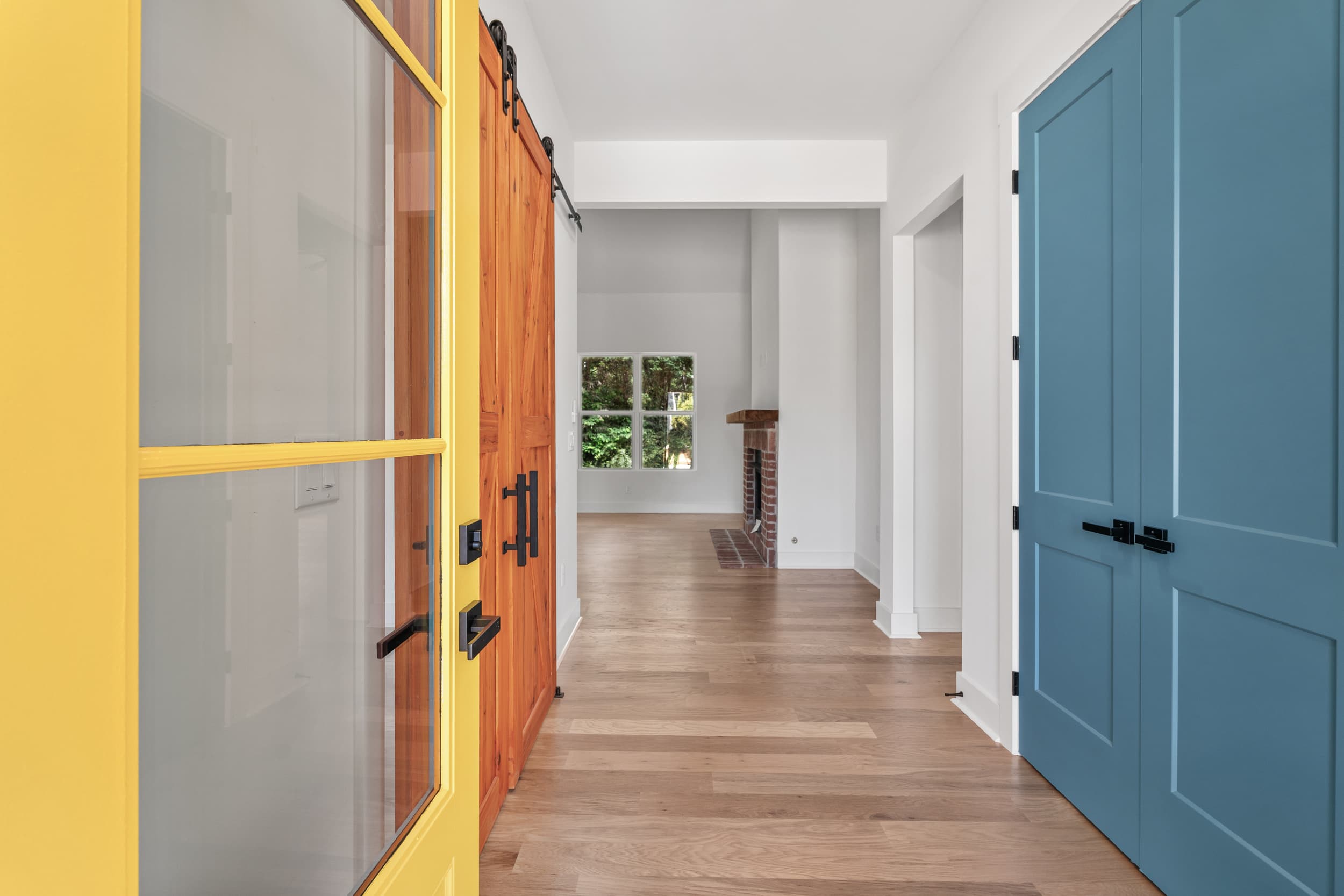 Landseer hall with colored doors